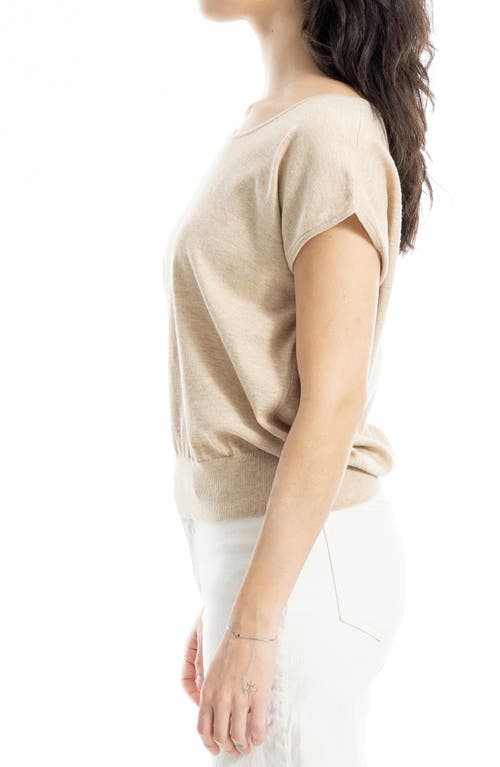 Max Studio Twist Neck Sweater Top In Oat