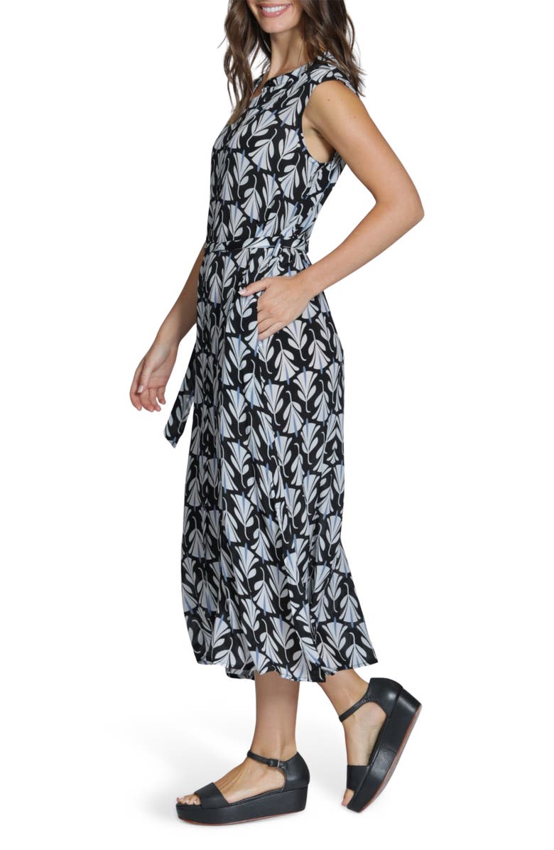 APNY Print Sleeveless Maxi Shirtdress, Alternate, color, Navy/ White