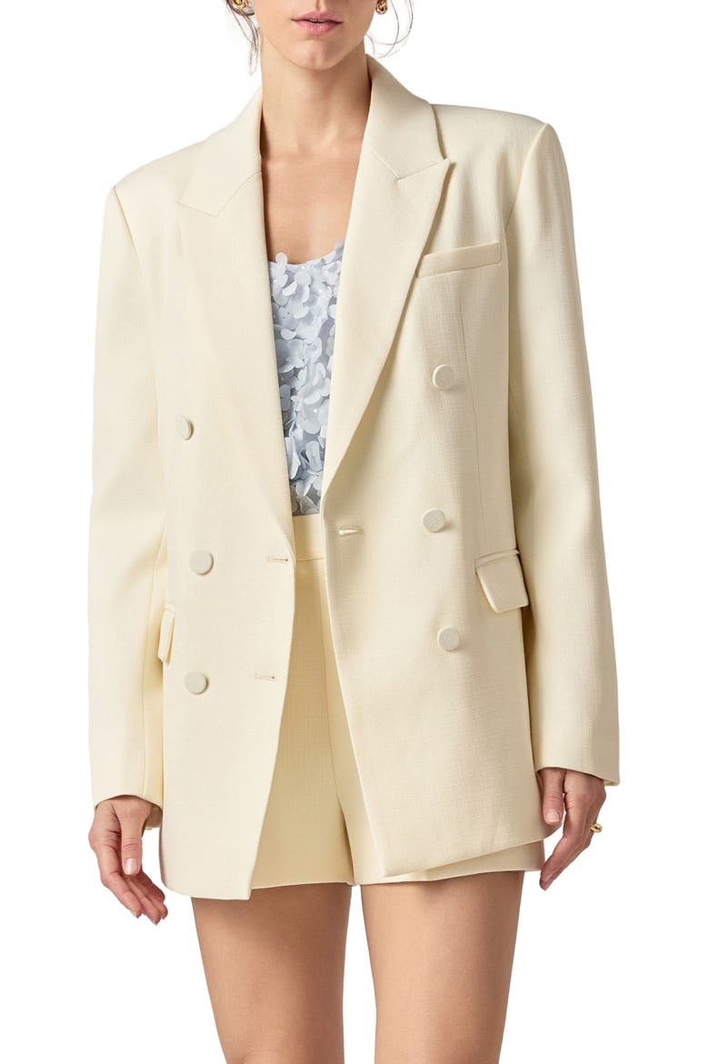 Double Breasted Jacket, Main, color, CREAM