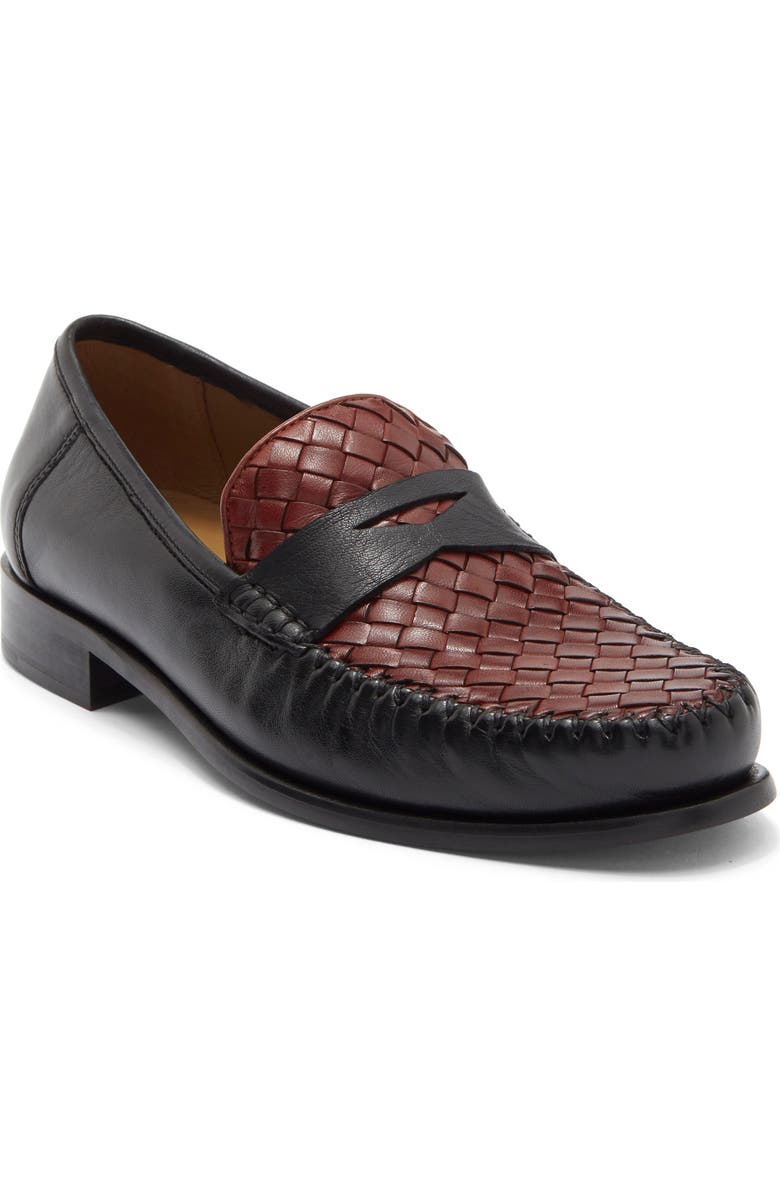 Robert Zur Penny Loafer, Main, color, Black/ Luggage