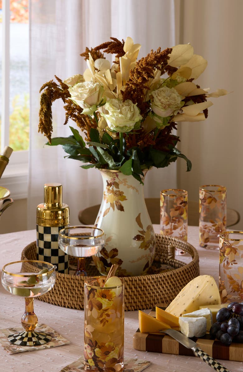 MACKENZIE CHILDS Wild Rose Tall Vase, Alternate, color, White