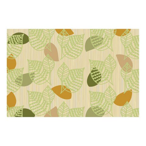 Sense of Place Green Leaf Carpet - 6' X 9'