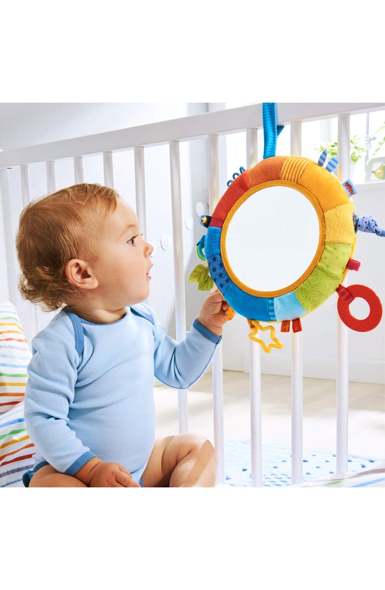 HABA Rainbow Baby Mirror for Tummy Time - Developmental Infant Toy for 6-12 Months - Baby Sensory Toy for Baby Gifts 6 Months and Up, Alternate, color, Multi