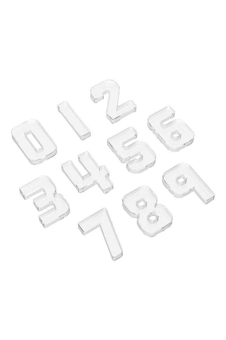 Loose Parts Number Trays - Set of 10, Main, color, Clear
