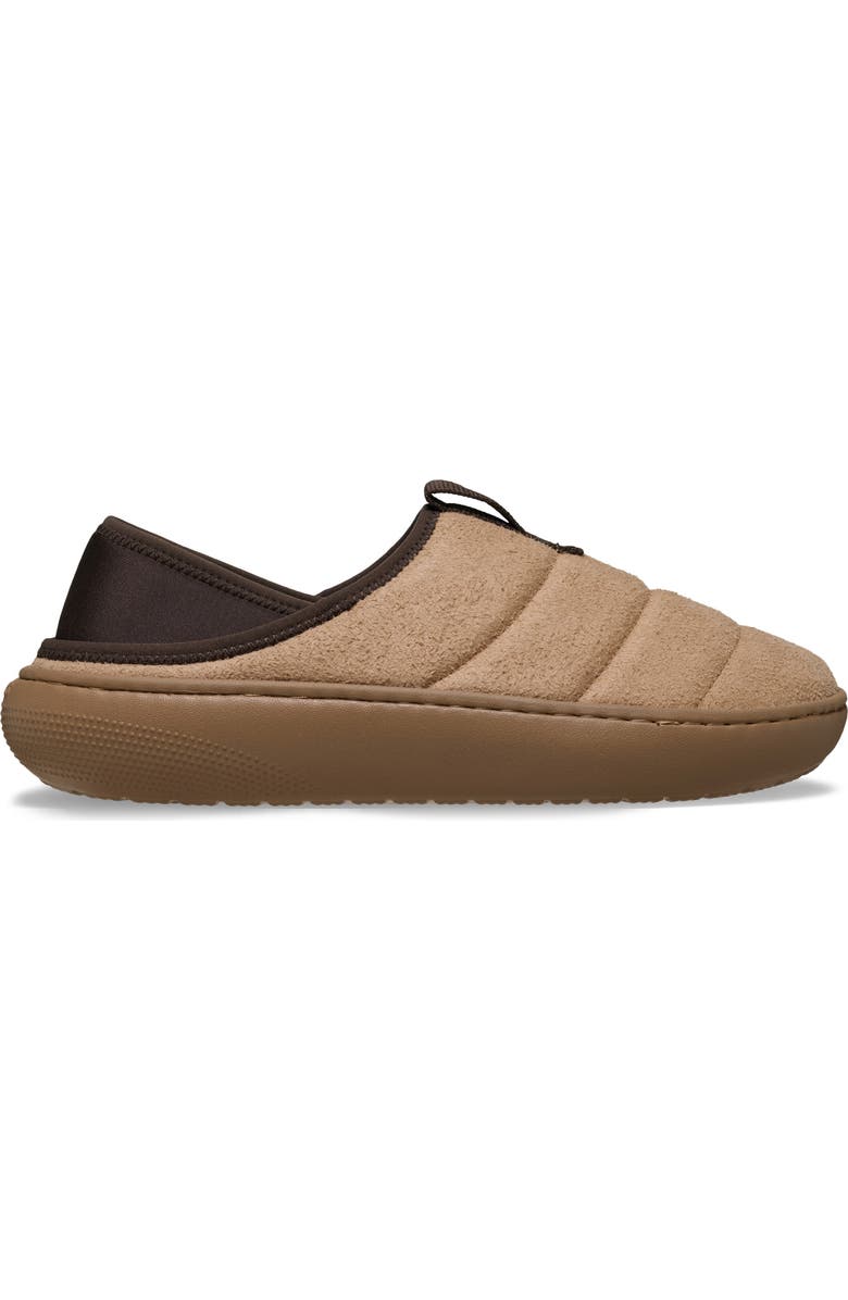 CROCS Classic Vegan Suede Quilted Slip On Shoe, Alternate, color, Milk Chocolate