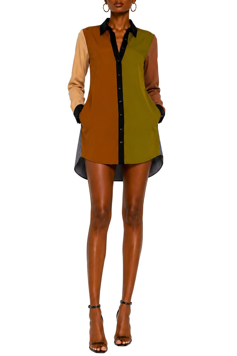 Multi Shirtdress, Main, color, BLACK MULTI