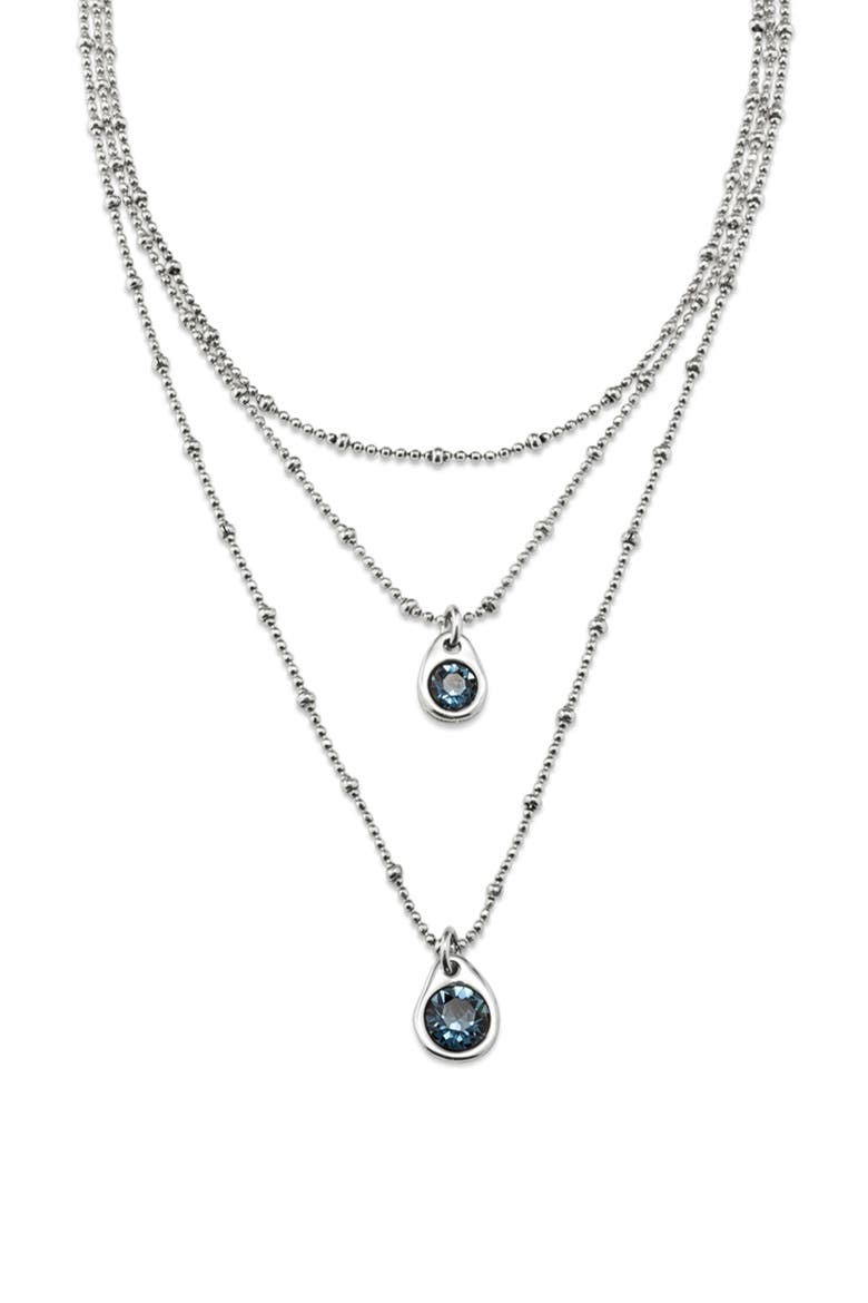 Sterling silver-plated triple midi pendant with crystals, Main, color, Silver