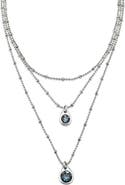 UNODE50 Sterling silver-plated triple midi pendant with crystals