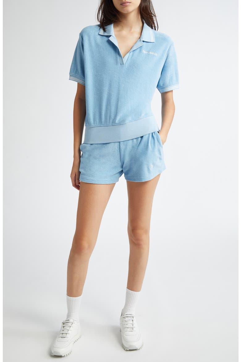Serif Logo Cotton Terry Polo, Alternate, color, SKY BLUE