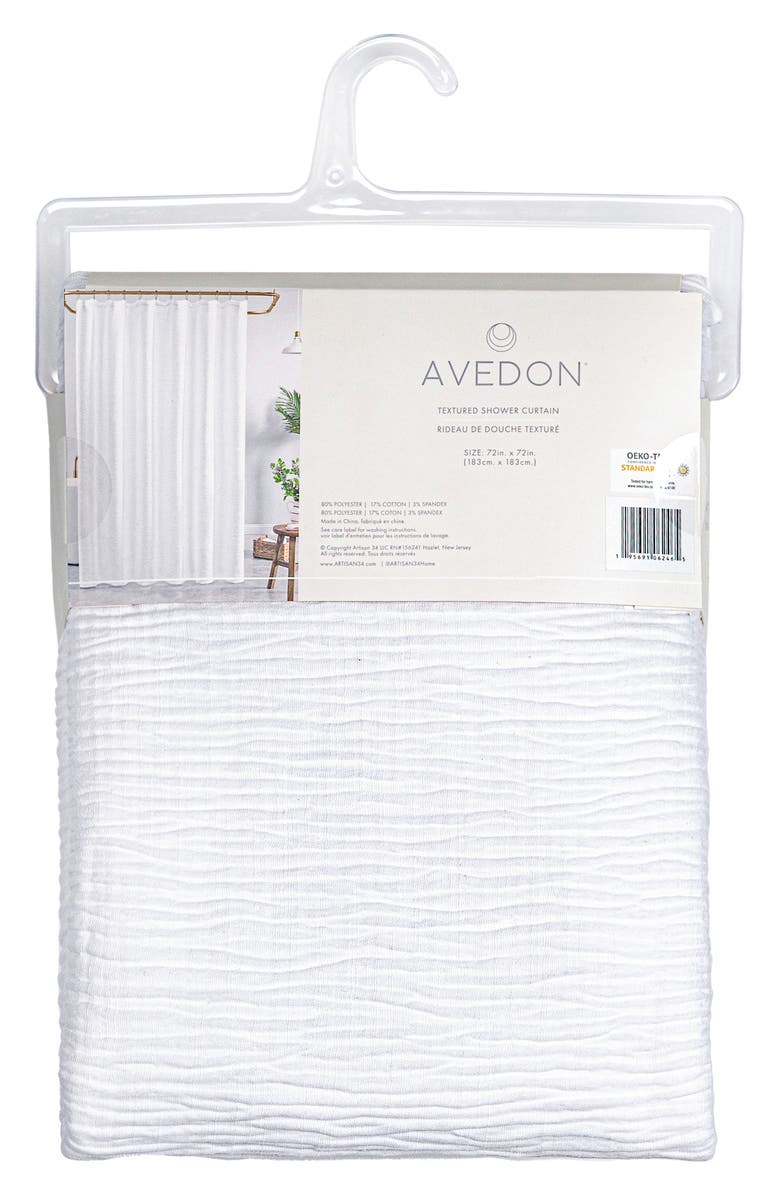 ARTISAN 34 Textured Cotton Shower Curtain, Alternate, color, White