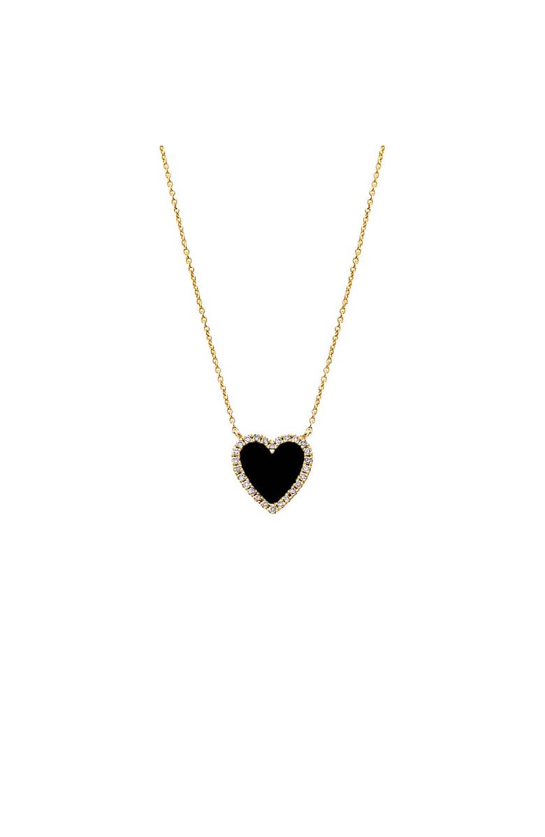 BY ADINA EDEN Pave Diamond Colored Stone Heart Necklace 14K, Main, color, 
