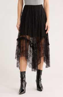 AllSaints Josie Asymmetric Lace Skirt