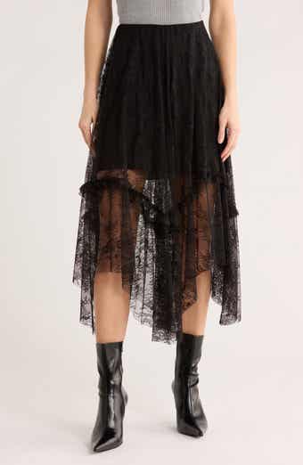 AllSaints Josie Asymmetric Lace Skirt