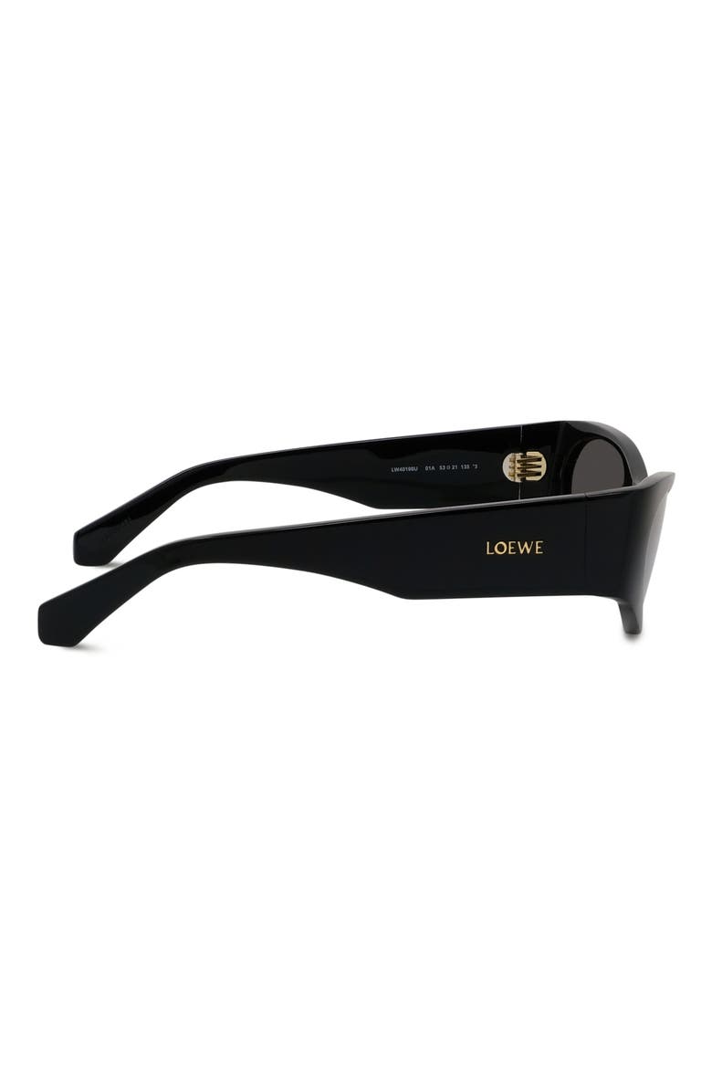 Signature 53mm Cat Eye Sunglasses, Alternate, color, SHINY BLACK / SMOKE