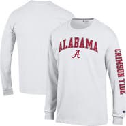 Champion Men's Champion  White Alabama Crimson Tide Arch Over Logo 2-Hit Long Sleeve T-Shirt