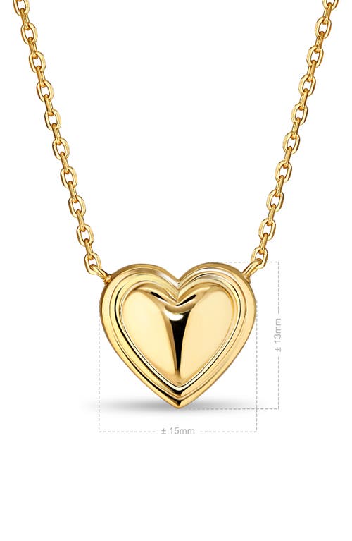 Devata Contoured Line Heart Pendant Necklace In Gold