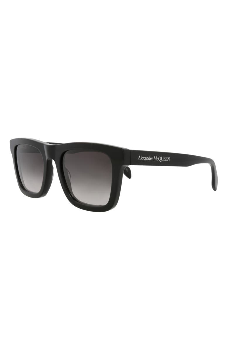 McQueen 54mm Square Sunglasses, Alternate, color, Black Black Grey