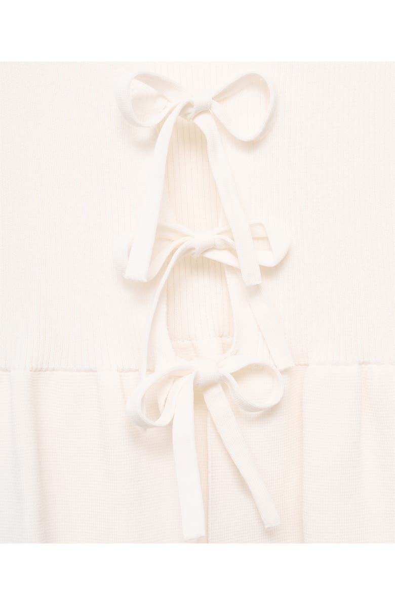 MANGO Parise Tie Front Sleeveless Sweater, Alternate, color, White