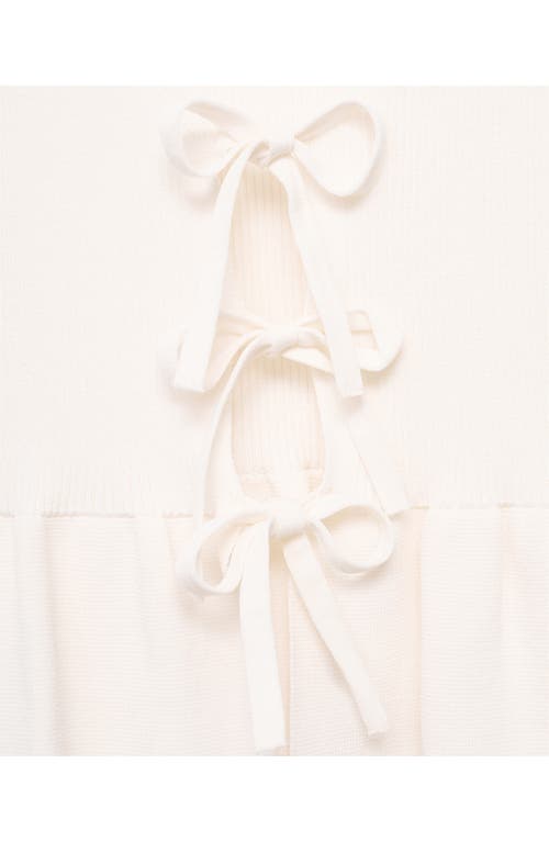 Mango Parise Tie Front Sleeveless Sweater In White