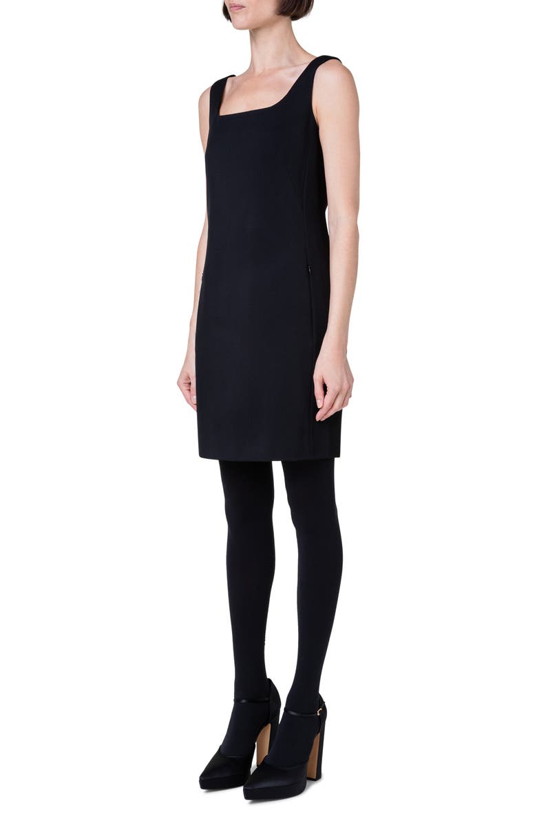 Akris punto Square Neck Virgin Wool Dress, Alternate, color, 