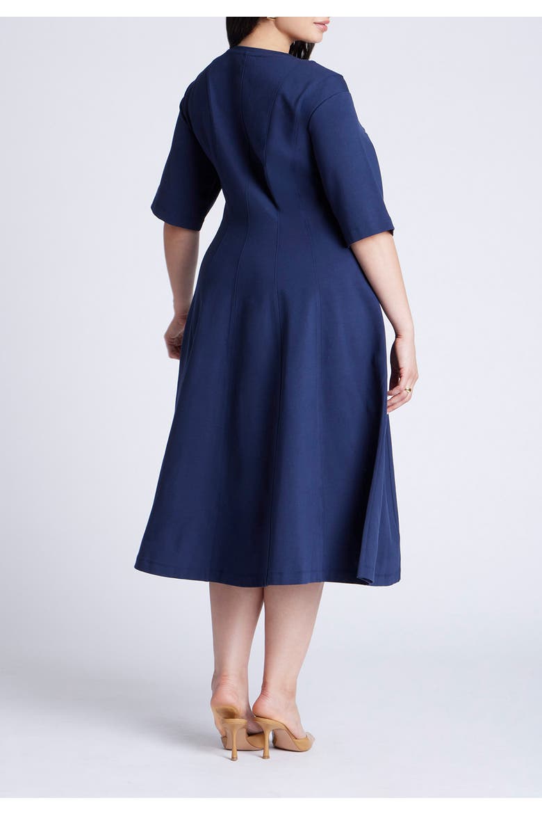 Seam Detail Ponte Work Dress, Alternate, color, RICH NAVY