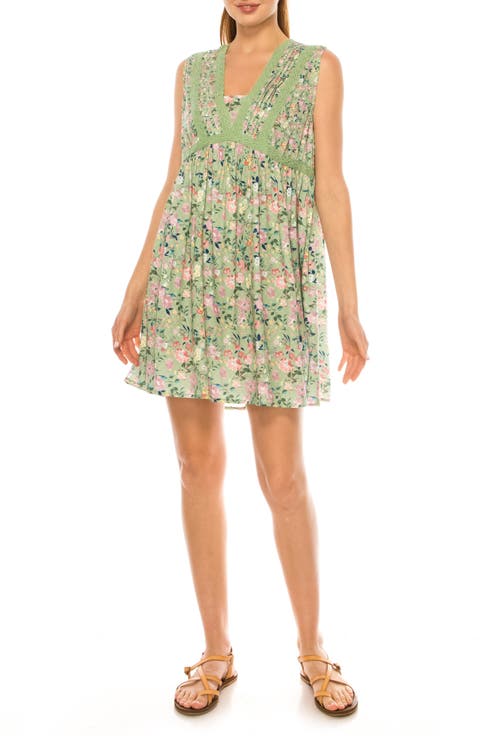 Floral Print Babydoll Minidress