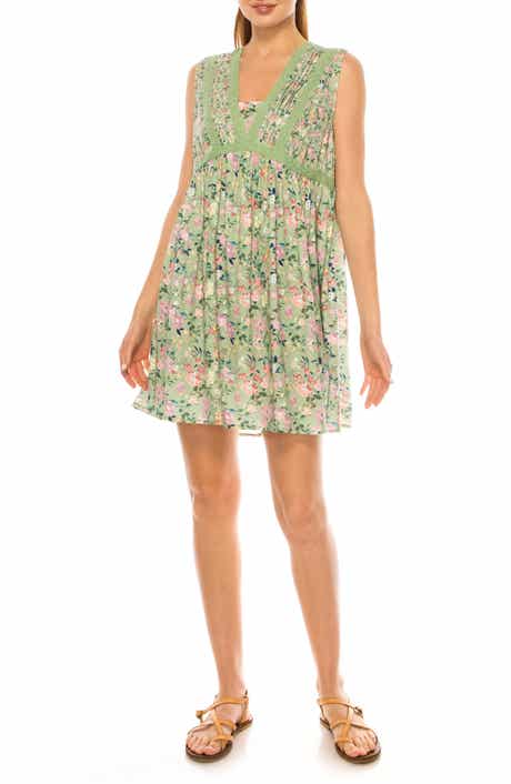 Floral Print Babydoll Minidress