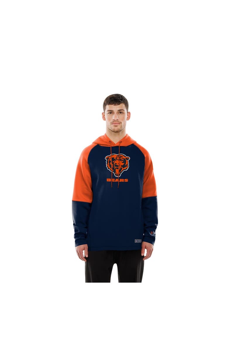 New Era Men's New Era  Navy Chicago Bears Combine Authentic Color Block Raglan Pullover Hoodie, Alternate, color, 