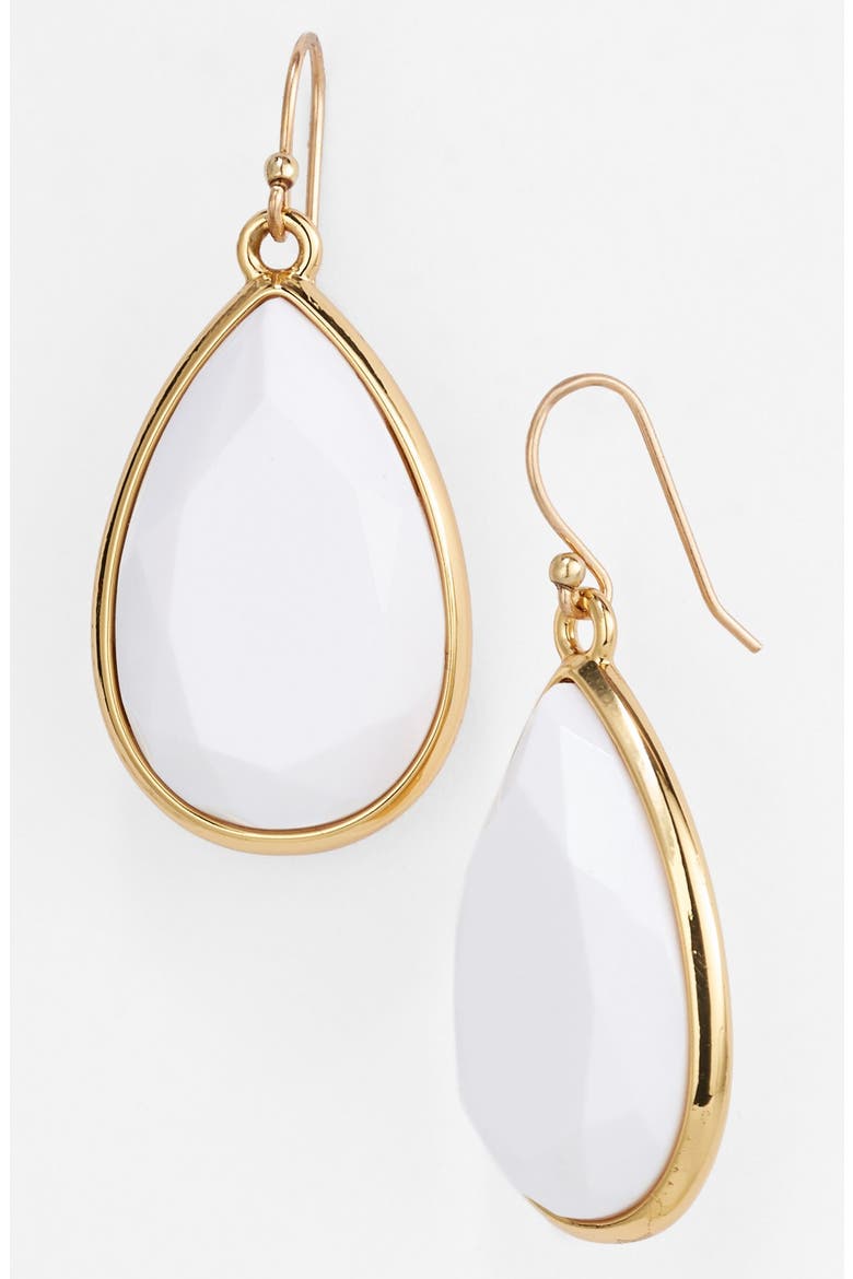'day tripper' teardrop earrings, Main, color, WHITE
