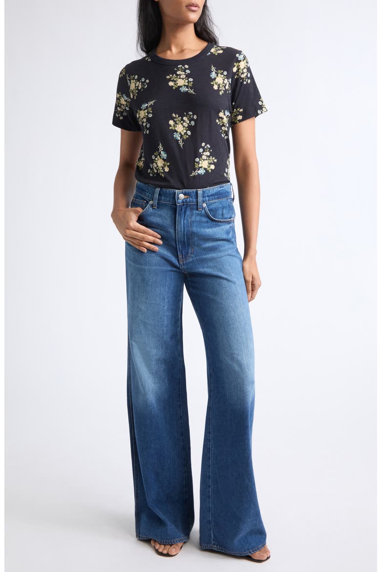 Carla Floral Print T-Shirt, Alternate, color, BLACK MULTI