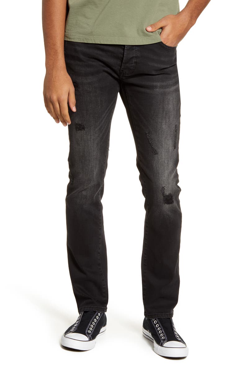 Topman Ripped Slim Fit Jeans, Main, color, 