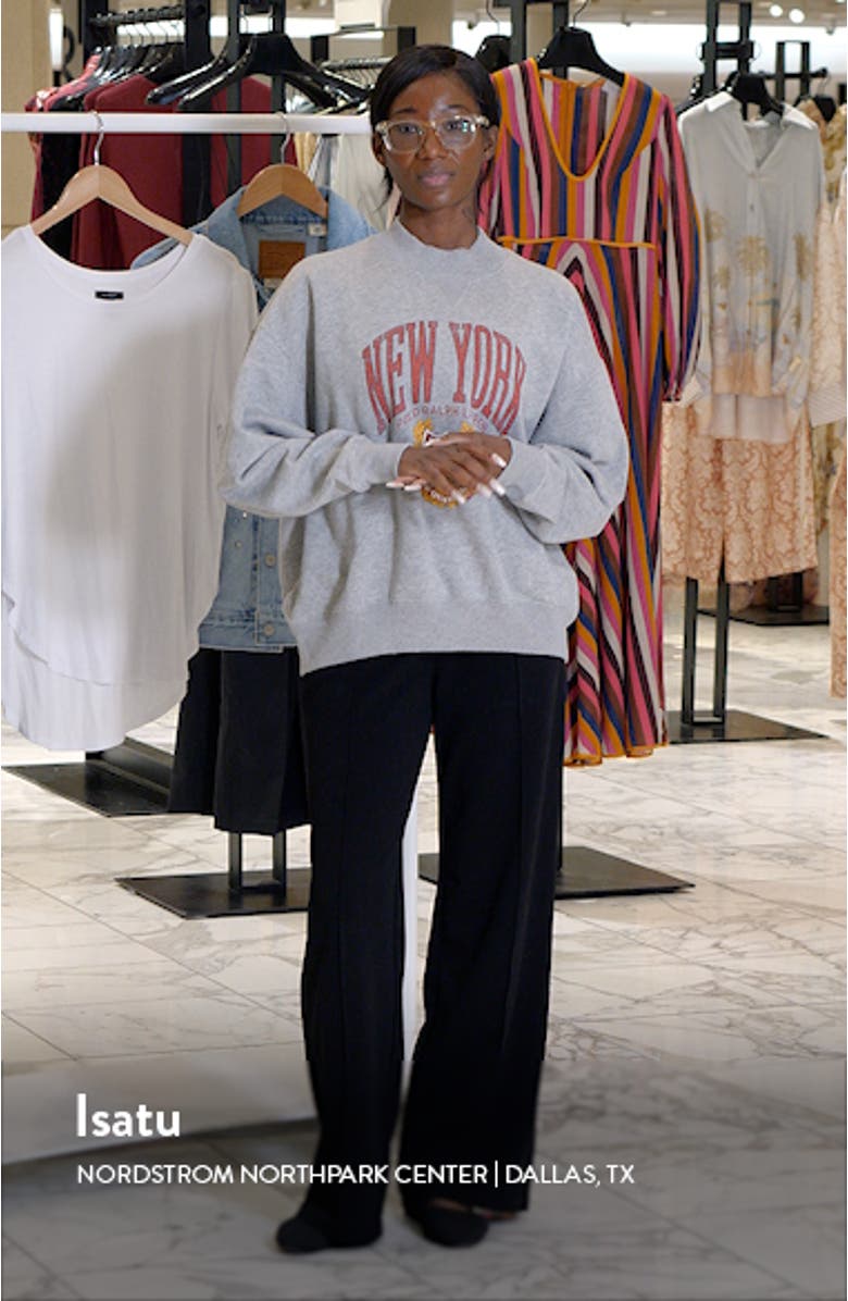 Varsity Mock Neck Graphic Sweatshirt, sales video thumbnail