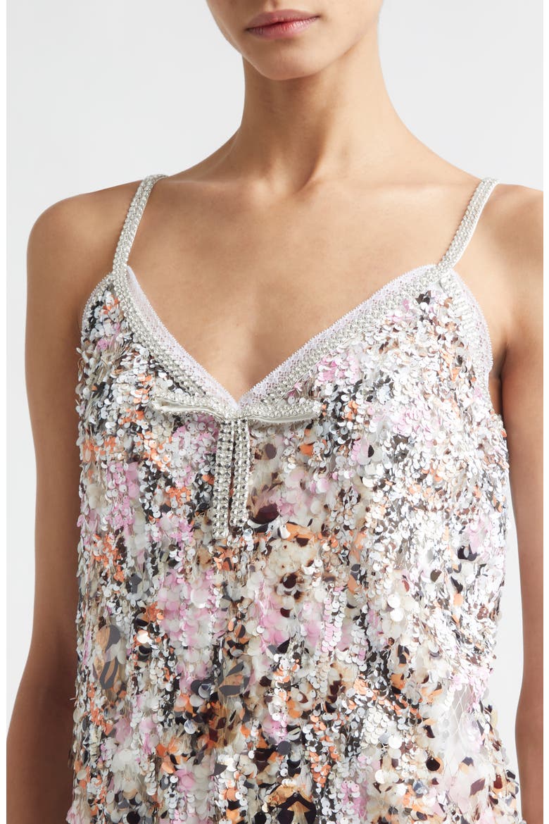 Sequin, Rhinestone & Lace Mesh Midi Slipdress, Alternate, color, CHC24 PINK SAND