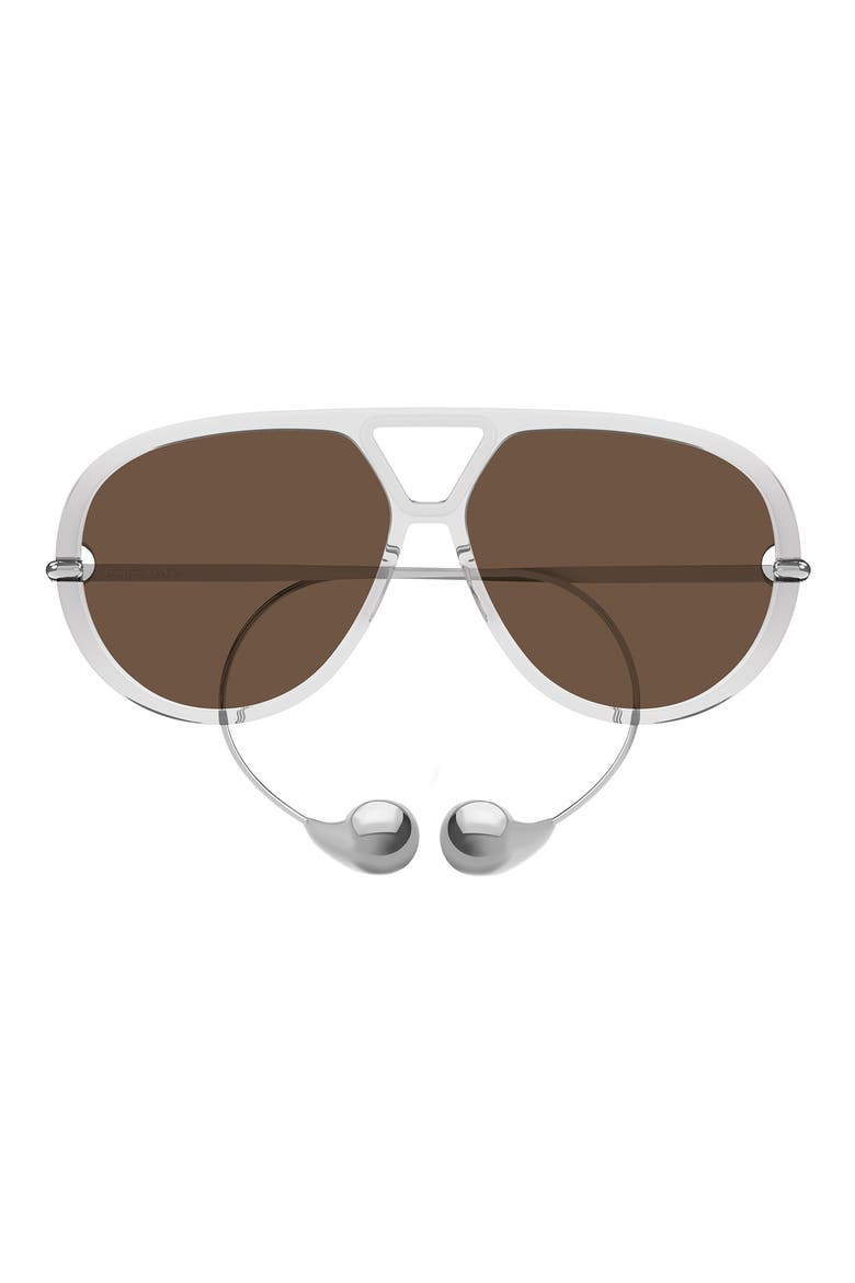 Drop 63mm Oversize Aviator Sunglasses, Main, color, GREY