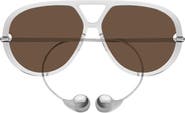 Bottega Veneta Drop 63mm Oversize Polarized Aviator Sunglasses