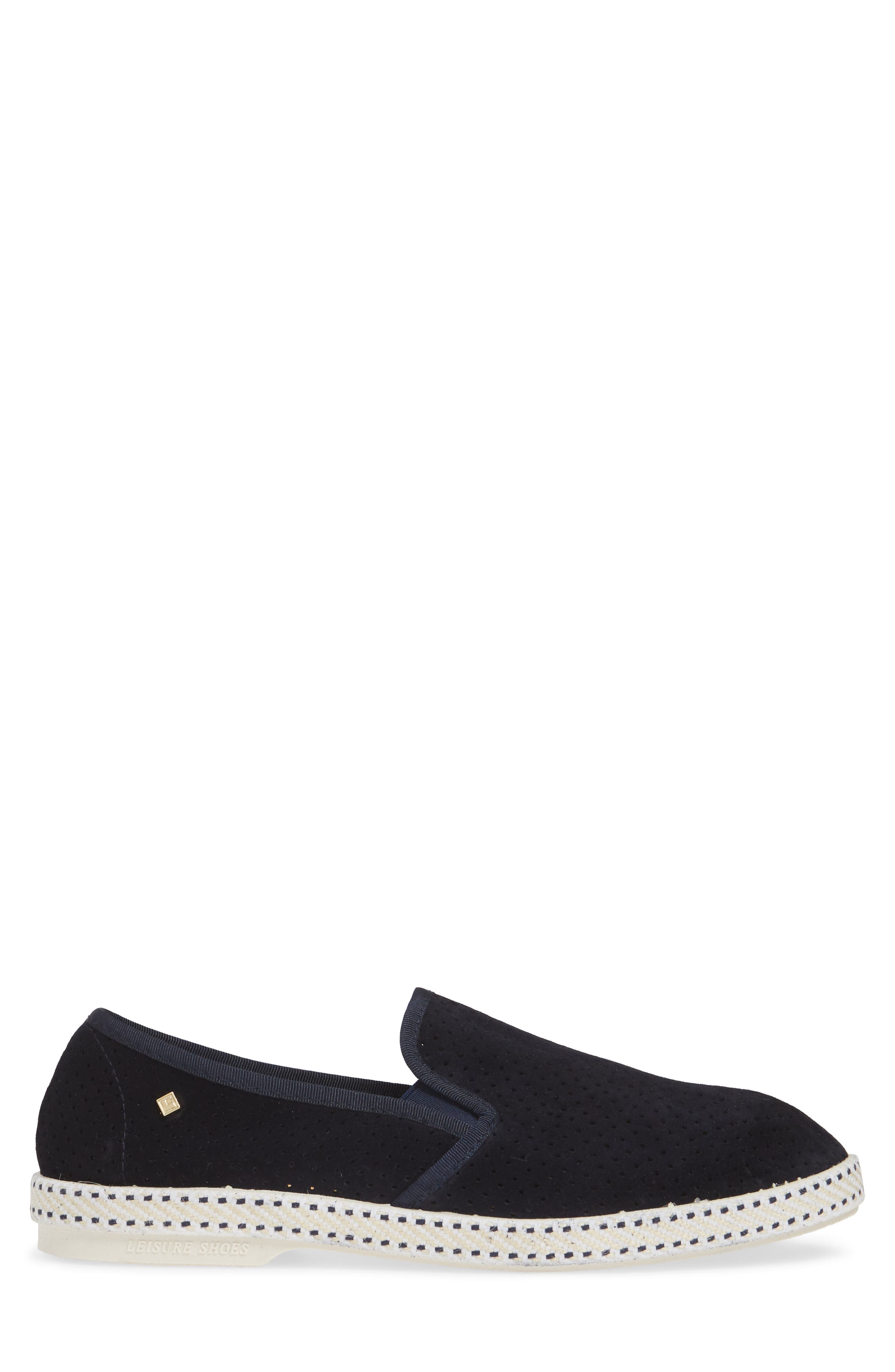 Sultan des Plages Slip-On Sneaker, Alternate, color, MARINE BLUE PERFORATED SUEDE