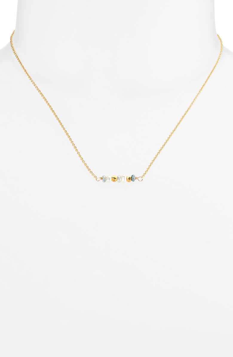 Kiara by Ki-Ele Luna Bar Pendant Necklace, Alternate, color, Gold