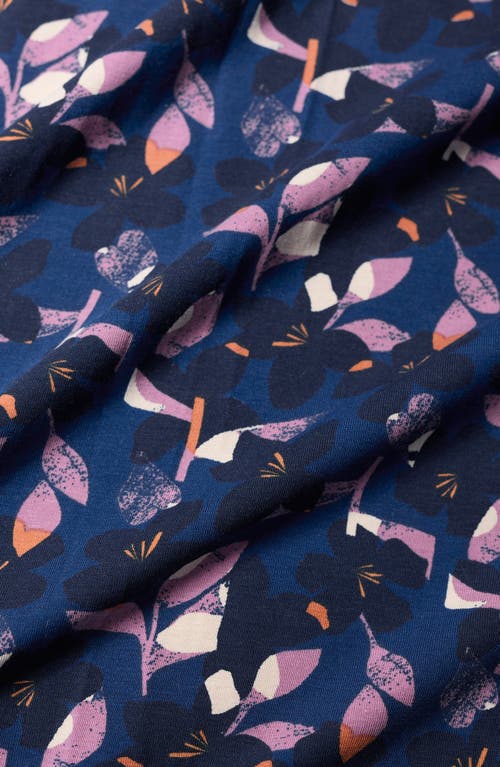 Seasalt Cornwall Veronica Print Stretch Organic Cotton Jersey Midi Dress In Blue