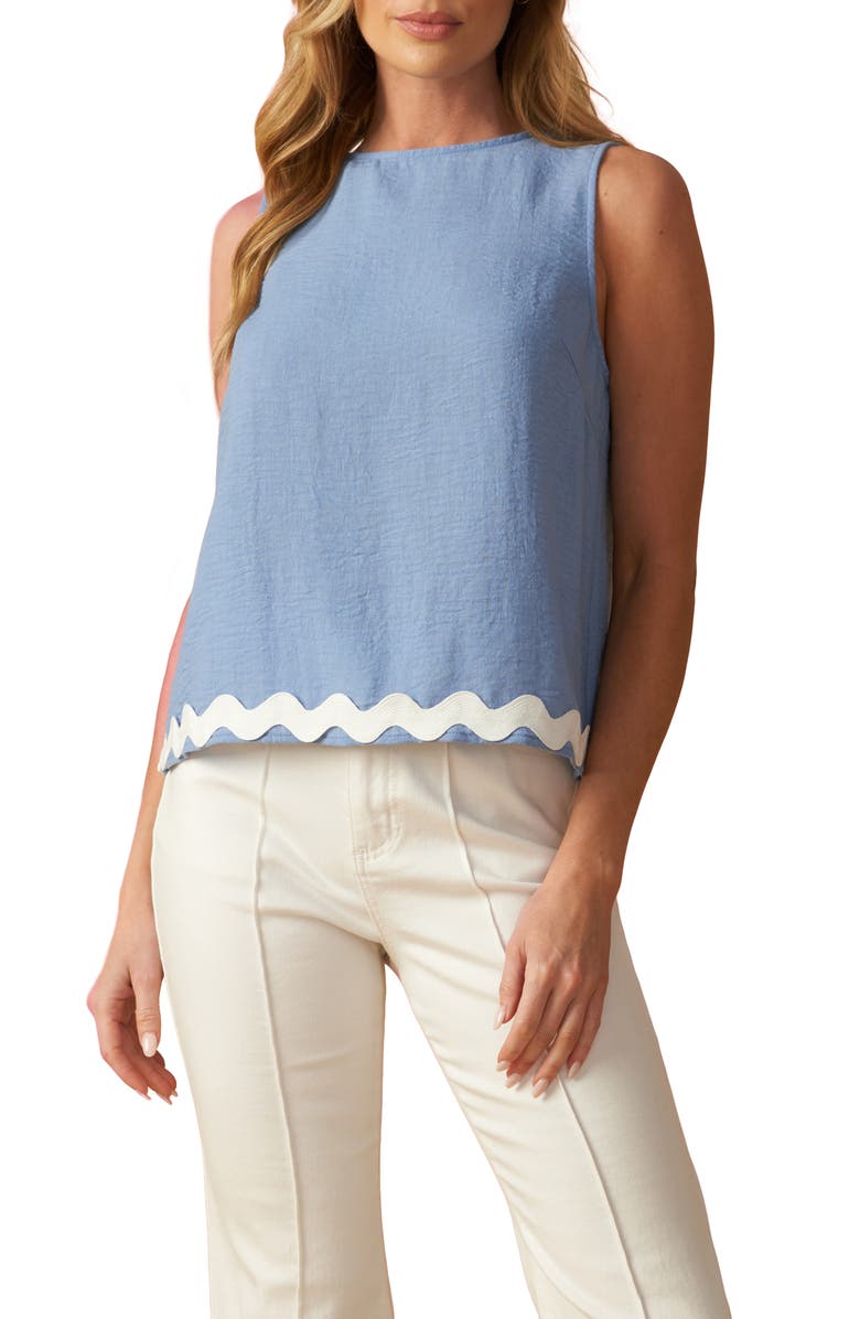 FLYING TOMATO Woven Sleeveless Top, Main, color, Blue