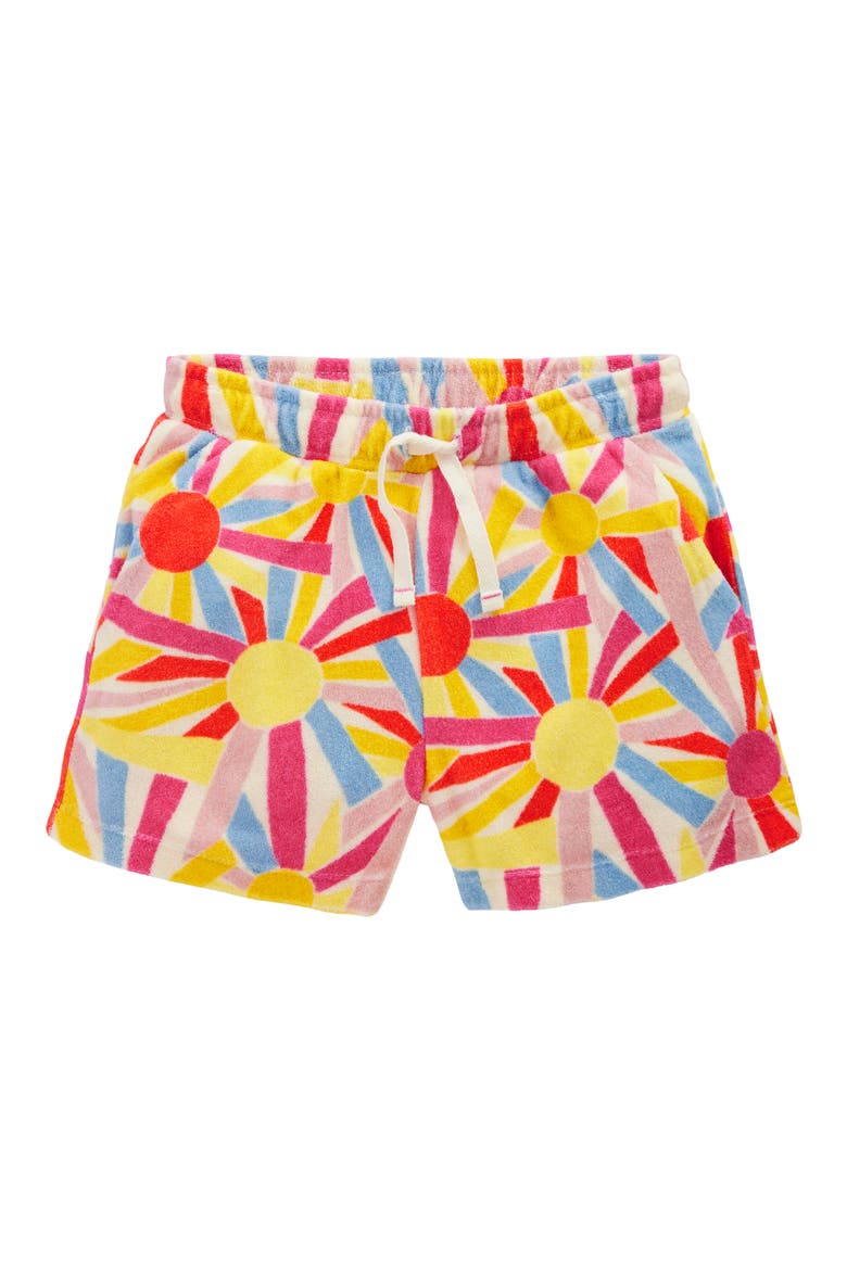 Kids' Cotton Blend Terry Cover-Up Shorts, Main, color, SOFT IVORY SUNBURST
