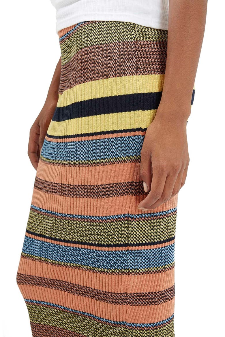 Chevron Stripe Ribbed Skirt, Alternate, color, GREEN MULTI