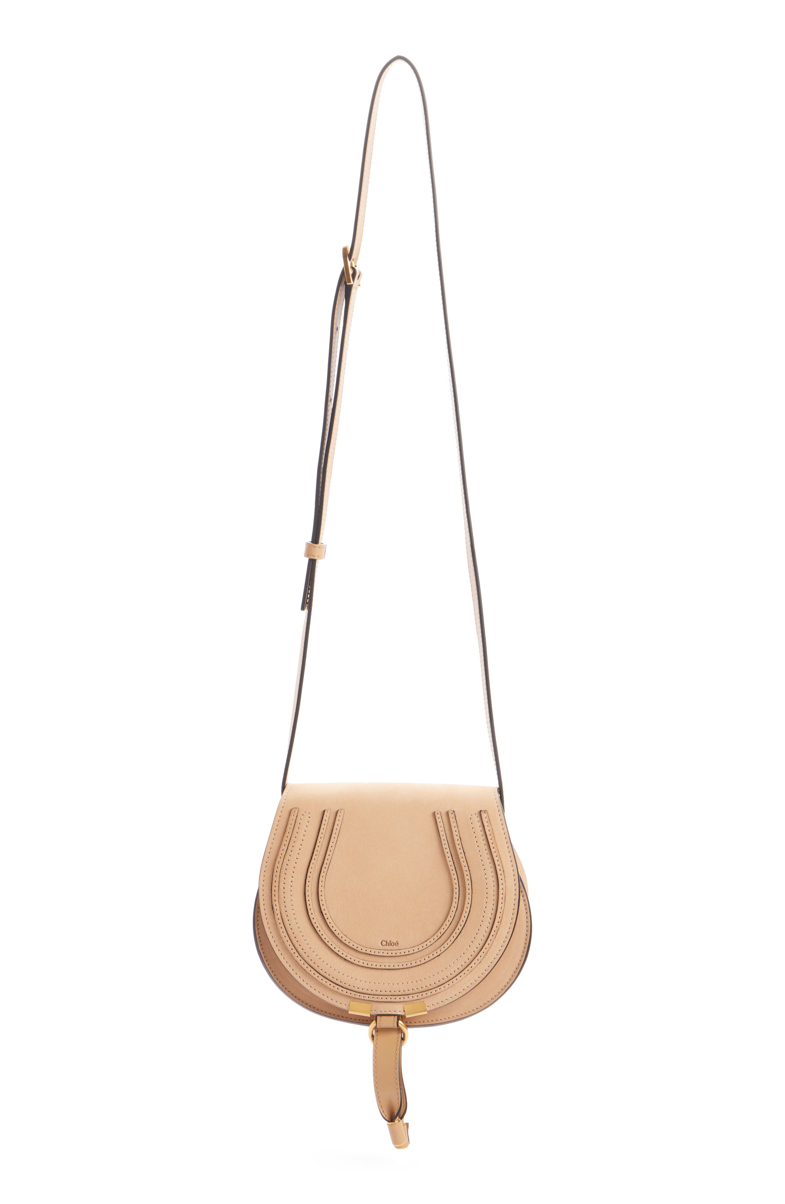 Chloé Small Marcie Leather Crossbody Bag, Alternate, color, Milky Brown