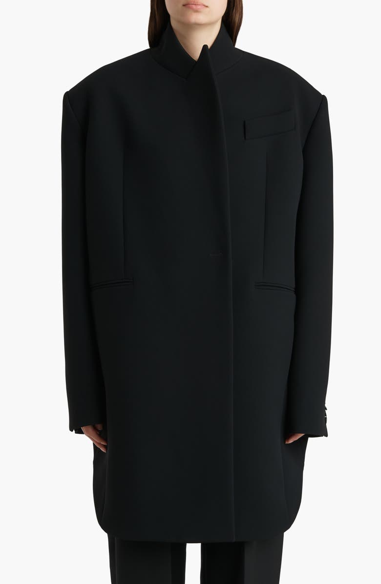 Khaite Comelle Crepe Coat, Main, color, Black