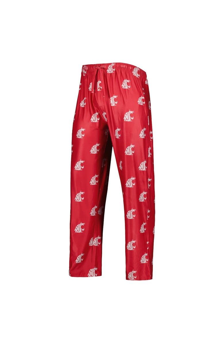 CONCEPTS SPORT Men's Concepts Sport Crimson Washington State Cougars Logo Flagship Allover Print Pants, Alternate, color,