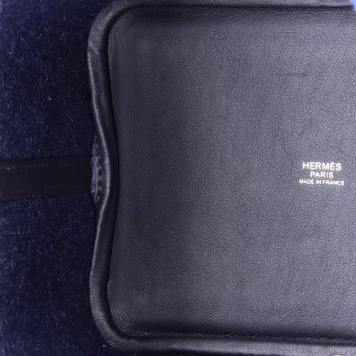 Pre-owned Hermes Hermes Go Team Picotin Lock Bag Feutre Wool And Swift Pm In Blue