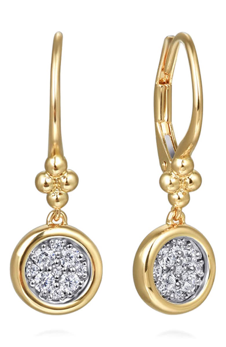 Gabriel & Co. Bujukan Diamond Cluster Drop Earrings, Main, color, Two Tone