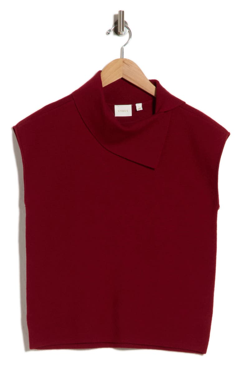 Envelope Neck Sleeveless Sweater, Main, color, RED CURRANT