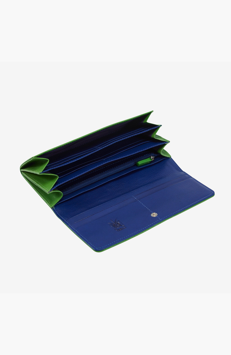 Tusk Siam Accordion Wallet, Alternate, color, Grass / Indigo