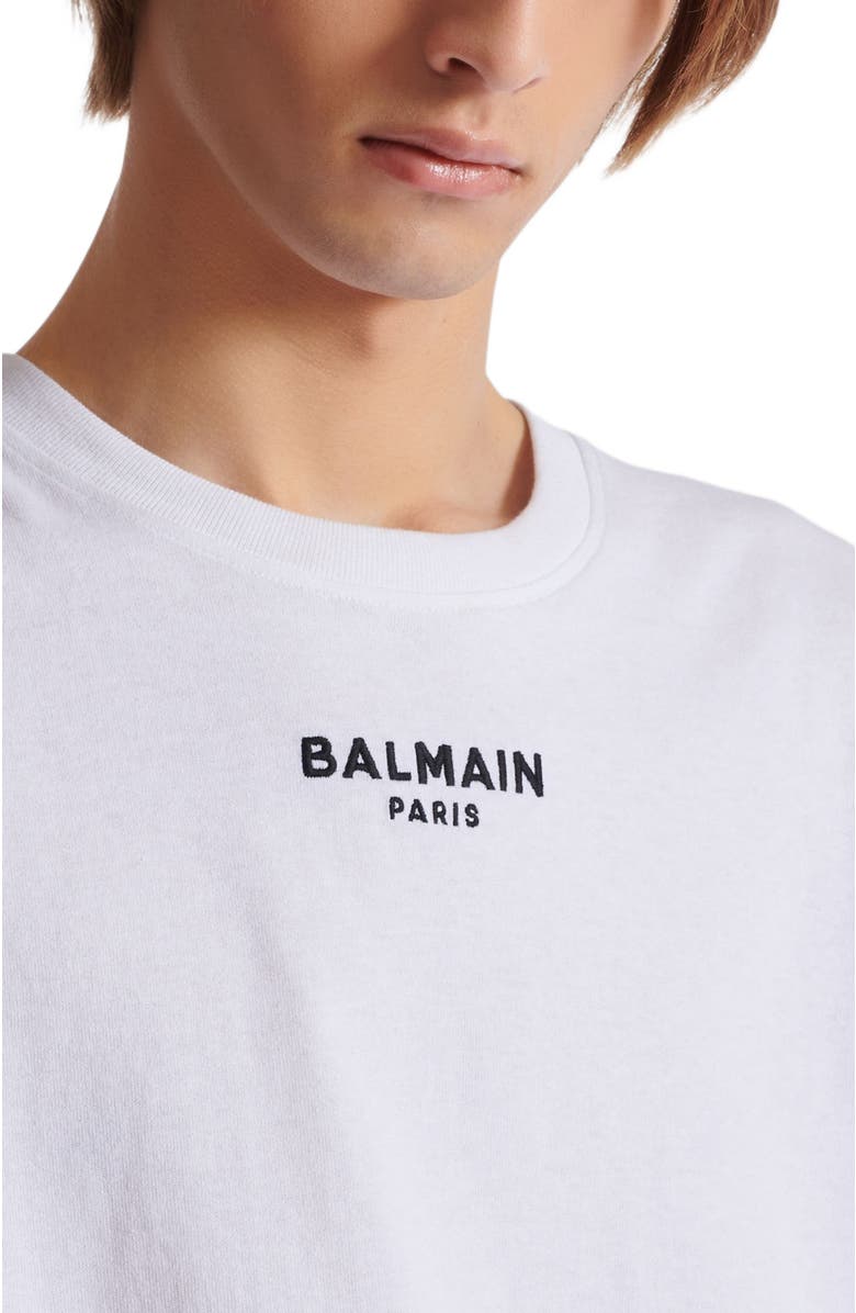 Balmain Embroidered Balmain Paris T-shirt, Alternate, color, White