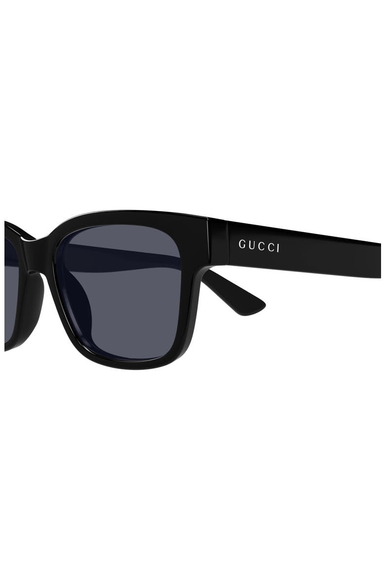 54mm Rectangular Sunglasses, Alternate, color, BLACK